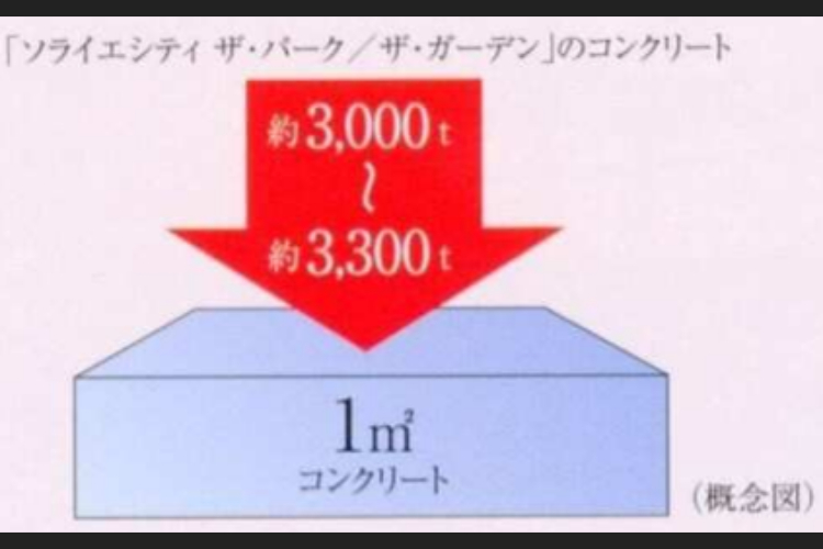 ソライエシティ ザ・パーク ザ・ガーデンの構造躯体概念図